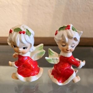 Vintage Lefton Japan Pixie Girl Angel Candle Stick decor.